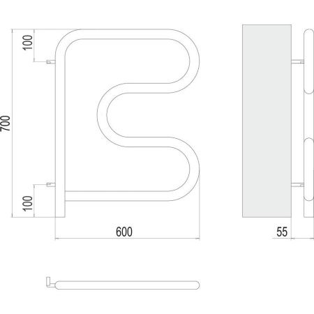 Полотенцесушитель электрический Terminus 4620768883897 60х70 хром