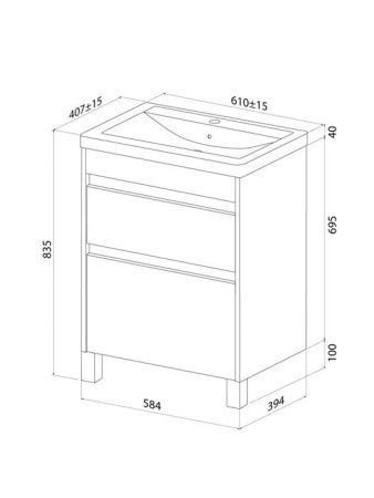 Тумба с раковиной Iddis Zodiac X ZDX60WFi95K 60х40 напольная цвет белый