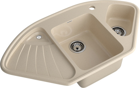 Кухонная мойка Granfest Corner C-1040E кашемир 104х56 цвет бежевый поверхность матовая