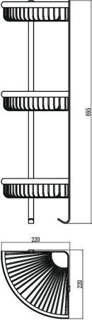 Полка в ванную комнату Savol S-005854-3