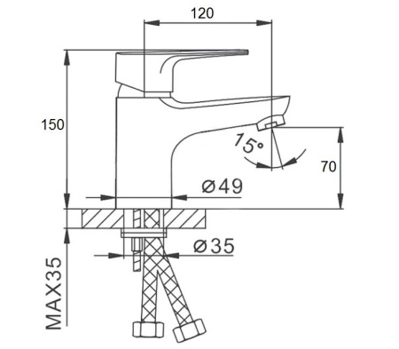 Смеситель D-Lin D110428 на раковину хром