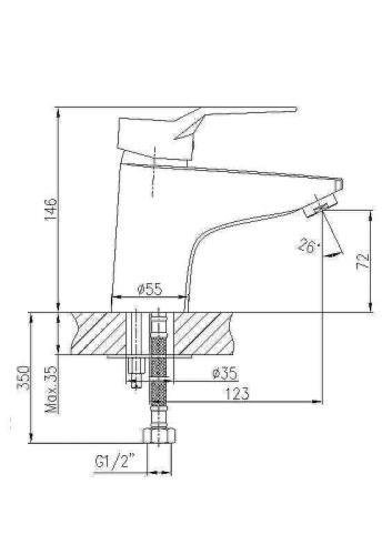 Cмеситель Haiba HB1063 на раковину хром - фото 3