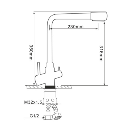 Смеситель для кухни Melana  F9505HG на мойку - фото 4