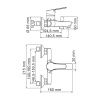 Смеситель для ванны Wasserkraft Rhin 4400 4401 настенный хром