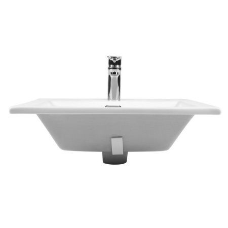 Раковина из сантехнического фарфора Bond Cube S06-500 50х40 встраиваемая цвет белый 1 отверстие под смеситель