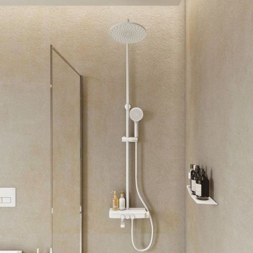 Душевая стойка IDDIS Shelfy SHEWTBTi06 настенная цвет белый - фото 3