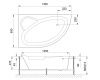 Ванна акриловая гидромассажная Royal Bath ALPINE RB819103DL-L 140х95 пристенная асимметричная с каркасом