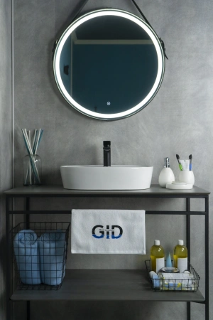 Раковина керамическая Gid Lago 51166 50х40 накладная цвет белый 1 отверстие под смеситель