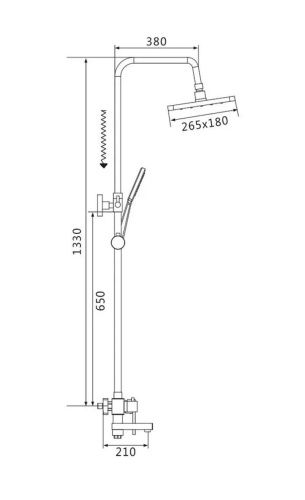 Душевая стойка Shevanik S9536 настенная цвет хром - фото 3