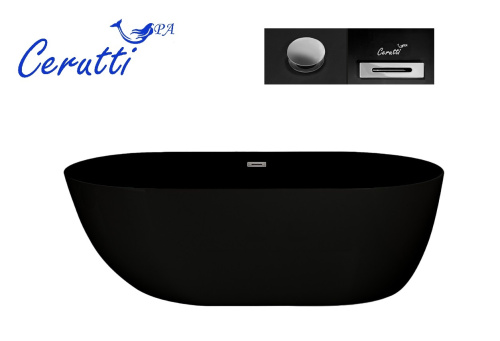 Ванна акриловая Cerutti SPA CT9904 170х75 отдельностоящая овальная - фото 3