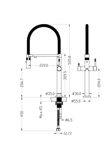Смеситель для кухни Boheme Uno 115-CB на мойку/столешницу медь брашированная - фото 2