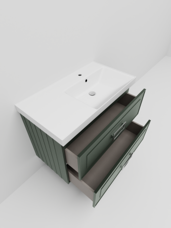 Тумба с раковиной La Fenice Cubo TWIN NFNC-01-CUB-G-90-2-3-90-2R 100х50 подвесная цвет серый