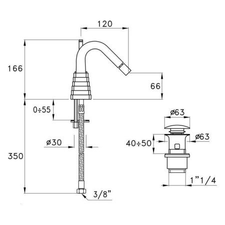 Смеситель Stella Titian TT 00303 CR00 на биде хром