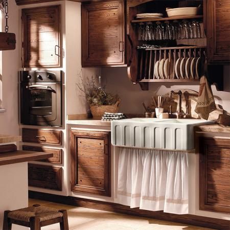 Кухонная мойка Kerasan Hanna Glasse 545001 80х47 цвет белый поверхность глянцевая