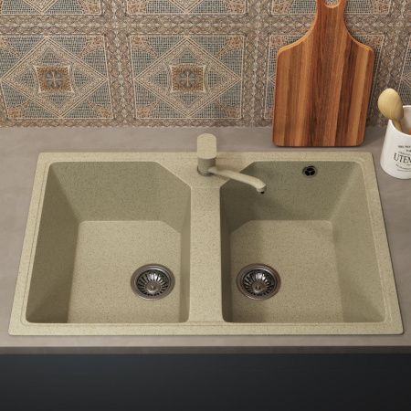 Кухонная мойка Uperwood ECON UPD-402 4010202113 75х50 цвет бежевый поверхность матовая