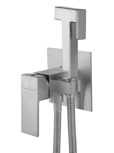 Смеситель для ванны и душа Wonzon & Woghand CUBE WW-88829016-BN встраиваемый в стену никель - фото 4