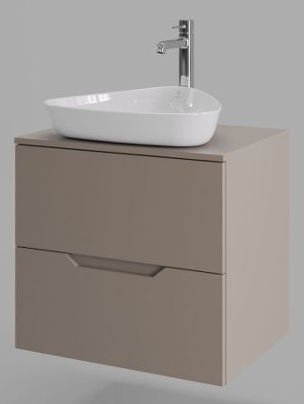 Тумба с раковиной Orange Line Li-60TuLMDF+B07-500W 60х50 подвесная цвет бежевый