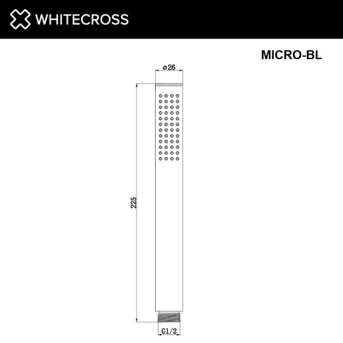 Душевая лейка Whitecross Y black MICRO-BL округлая - фото 2