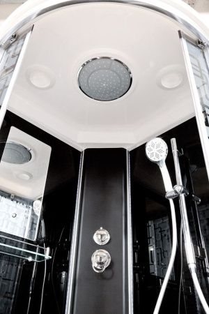 Душевая кабина AvaCan BM1590BLACK 90х90 четверть круга с крышей ориентация универсальная