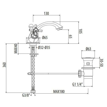 Смеситель Gattoni TRD TR310/18C0 на раковину хром