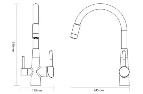 Смеситель для кухни Savol S-L1806H-01 на столешницу черный - фото 2