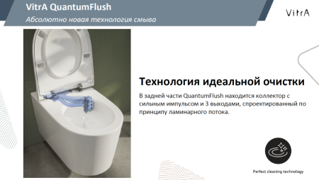 Чаша унитаза подвесная Vitra Nest 7870B403-0075 цвет белый без сиденья безободковая смыв торнадо