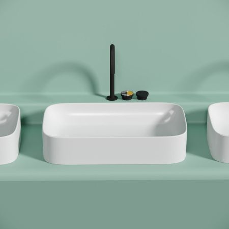 Раковина из сантехнического фарфора Ceramica Nova ELEMENT CN6054MW 70х40 накладная цвет белый без отверстий под смеситель