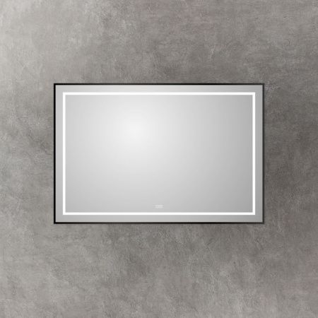 Зеркало с подсветкой и антизапотеванием BelBagno Kraft SPC-KRAFT-1200-800-LED-TCH-WARM-NERO 120х80 подвесное