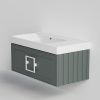 Тумба с раковиной La Fenice CUBO NFNC-01-CUB-G-90-2-90L 90х50 подвесная цвет серый