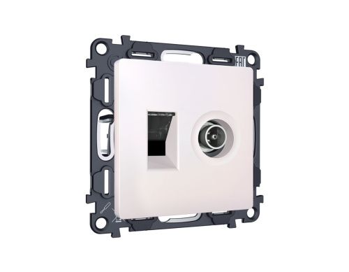 Комплект механизма розетки компьютерной + TV оконечной RJ-45 с автоматической защитной шторкой Ambrella Volt MA MA212510 - фото 3