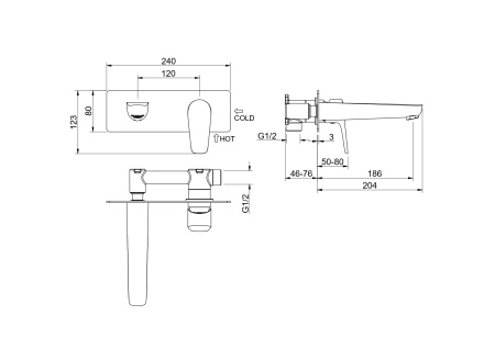 Смеситель Aquatek БЕТТА AQ1113CR встраиваемый в стену хром без термостата