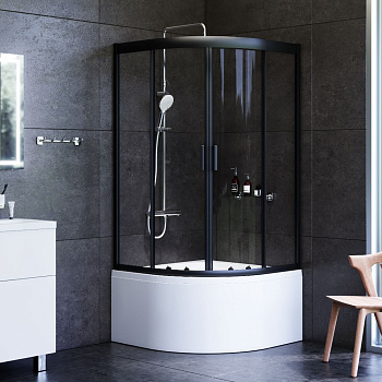 Душевой уголок Am.Pm Gem W90G-401A090BT 90х90 стекло прозрачное профиль черный матовый без поддона