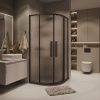 Душевой уголок Grossman Cosmo 301.K33.02.9090.21.02 90х90 стекло текстурное профиль черный без поддона