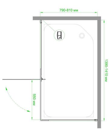 Душевой уголок Royal Bath HPV RB8140HPV-C 140х80 стекло матовое профиль белый с поддоном