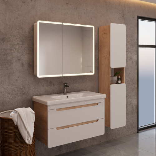 Шкаф-зеркало с подсветкой LeMark Element LM100ZS-E 100х14,6х80 подвесной - фото 5