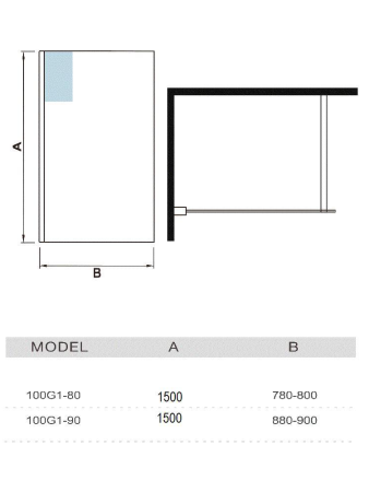 Душевая шторка на ванну WeltWasser WW100 10000001227 90х150 стекло прозрачное профиль хром ориентация универсальная