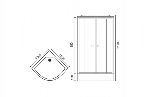Душевая кабина Royal Bath НК RB100HK7-WC 100х100 четверть круга с крышей - фото 3