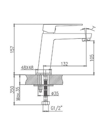Смеситель Haiba HB191 HB11191 на раковину хром