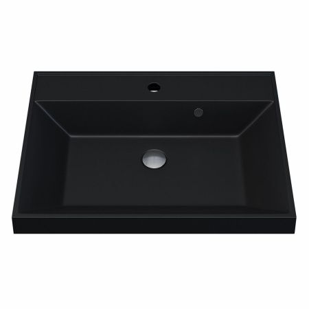Раковина из искусственного камня Uperwood Classic Quartz 291030002 60х50 полувстраиваемая цвет черный