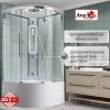 Душевая кабина AvaCan EM EM5080LEDT 80х80 четверть круга с крышей ориентация универсальная