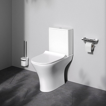 Унитаз напольный с бачком Am.Pm Sense C748600SC белый с сиденьем микролифт безободковый каскадный смыв