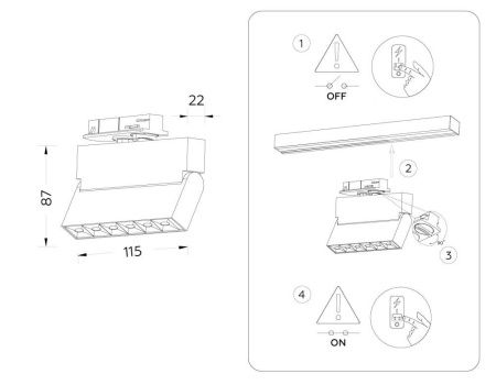 Трековый однофазный светильник Ambrella Light Track System (Трацк Сыстем) GL6812
