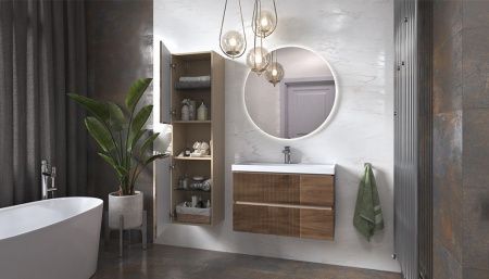 Шкаф-пенал Velvex Mondi 307 акация темная 40х150 подвесной цвет коричневый