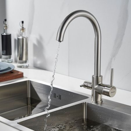 Смеситель для кухни Shevanik S128L на мойку сатин