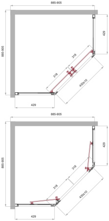 Душевой уголок BelBagno UNO-195 UNO-195-P-2-90-C-Cr 90х90 стекло прозрачное профиль хром глянцевый без поддона
