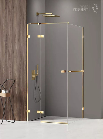 Душевой уголок New Trendy AVEXA Gold EXK-3189 120х100 стекло прозрачное профиль золото глянцевое без поддона