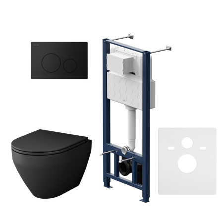 Комплект унитаз с инсталляцией с клавишей смыва Am.Pm Spirit V2.0 IS49038.701700MB