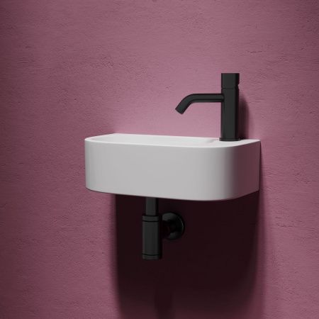 Раковина из сантехнического фарфора Ceramica Nova ELEMENT CN6066L 40х20 подвесная цвет белый 1 отверстие под смеситель