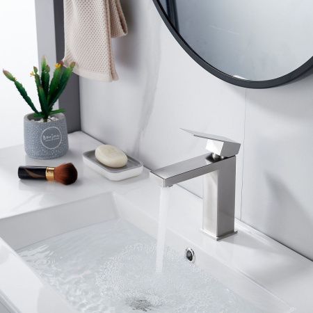 Смеситель Shevanik S7001L на раковину сатин