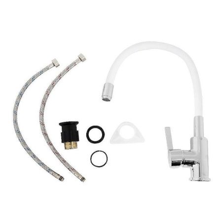 Смеситель для кухни Esko Coral CL 519 W на мойку белый/хром